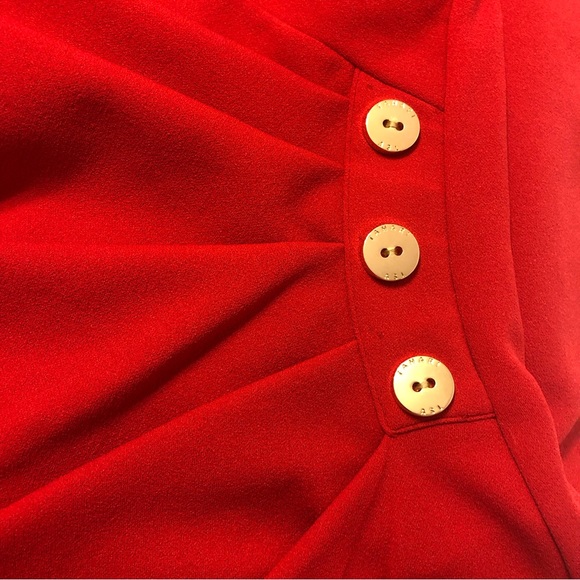 NWT Tahari ASL Ruched Sheath Dress Red, Size 6 - Picture 7 of 10